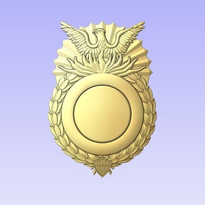Badge Type 89 - 3d file CNC model - Police- Digital file download - not a physical item