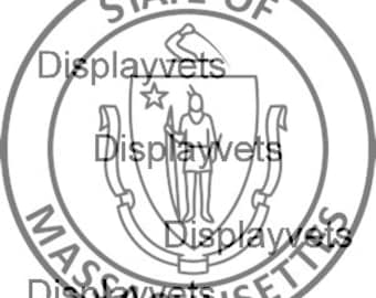 Simple Massachusetts center badge logo vector DXF, AI and SVG - Digital file - Cricut version included