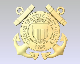 3d file CNC model - U.S. Coast Guard Logo- Digital file download - not a physical item