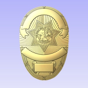 California State Seal oval badge  3d file CNC model - Police- Digital file download - not a physical item