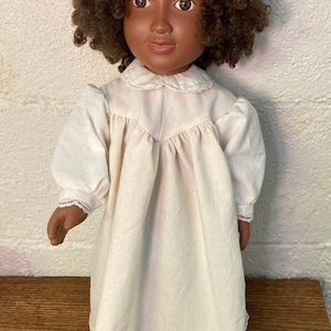 Old-Fashioned Cream or Pink Floral Cotton Muslin Nightgown For 18” Doll