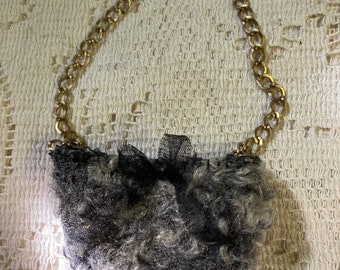 Faux Fur Persian Lamb Purse Handbag for 18” Doll