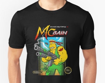 McBain x Contra tee - Mens Womens T-shirt retro gaming pop tee