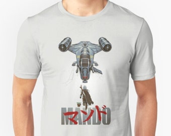 Mandokira Tee - Mens Womens T-shirt anime sci-fi pop tee