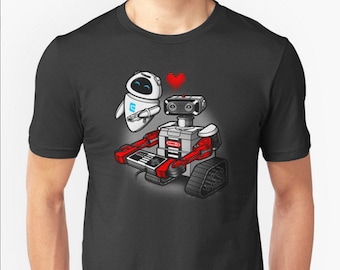 ROBB•E - Nintendo style Wall-E robot retrogaming gamer mashup T-shirt