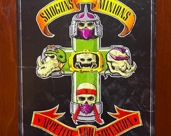 Shoguns N Minions - Parody 90s Rock Poster album cover 10.5”x16.5”