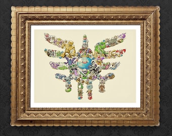 Dragon Quest art print - 16"x12" / 10"x8" - "Monsters Draw Near" by Jango Snow - videogame retro gaming geek art painting