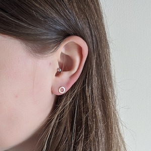 Gold Hammered Circle Studs | Tiny Gold stud earrings | Gold filled, 9ct or 18ct yellow gold