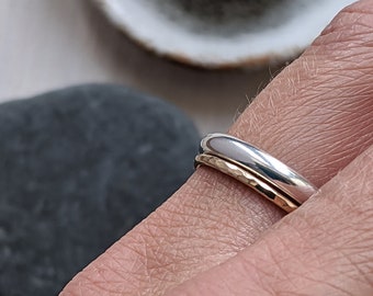 GOLD and silver ring set