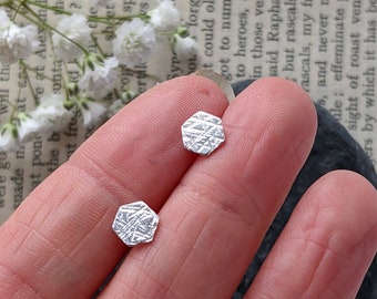 Silver Hexagon studs