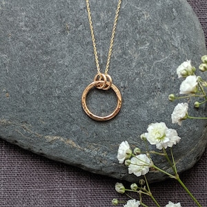 Small Gold Hoop Necklace | Tiny gold hoop necklace | Gold Circle Necklace | 14ct gold filled