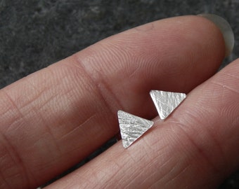 Triangle STUDS - Sterling Silver MINIMAL studs earrings - handmade sterling silver geometric studs - Zoe howarth