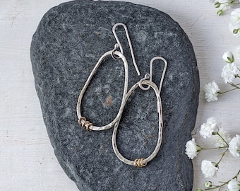 NEW Silver and Gold Oval drop earrings