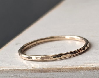 Thin GOLD Ring. Gold stacking skinny band ring, 9ct solid gold ring