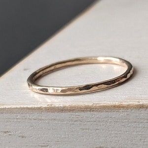 Thin GOLD Ring. Gold stacking skinny band ring, 9ct solid gold ring