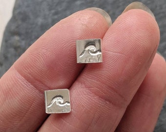 Silver WAVE STUDS earrings