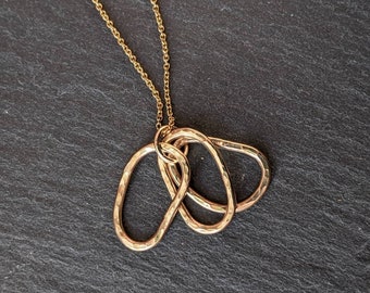 NEW Gold Pebble Hoop Necklace