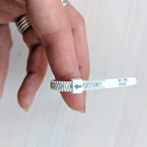 RING SIZER UK. Find your ring size,  handcrafted hammered silver ring
