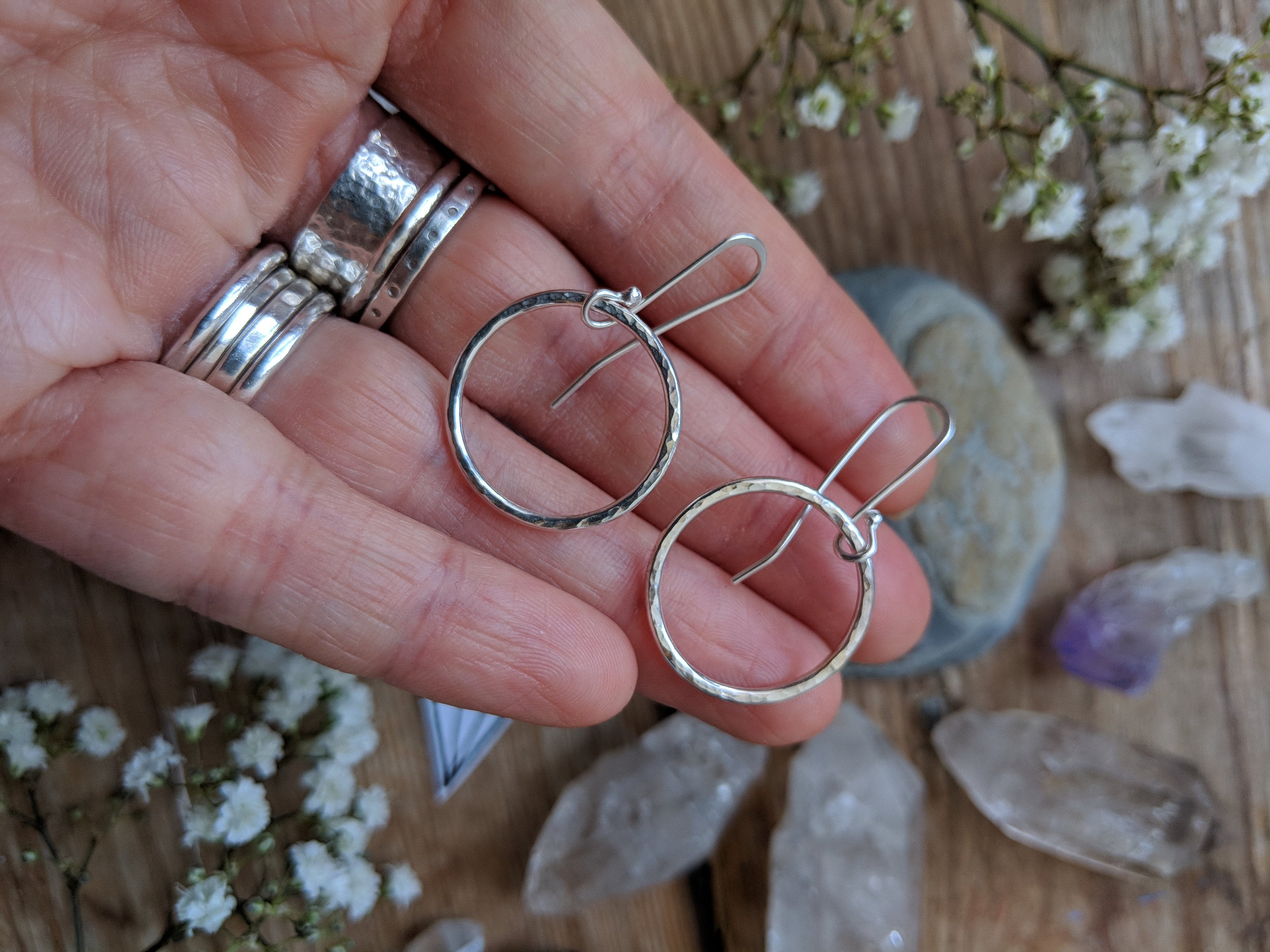 Silver Handcrafted Hoop Earrings