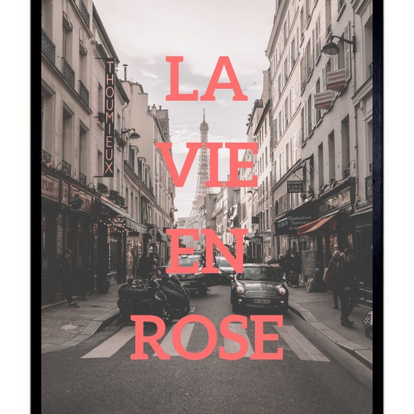 La Vie En Rose Eiffel Tower Paris Print