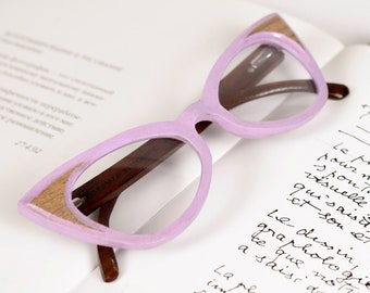 Pink Wooden Glasses, Wood Eyeglasses, Blue Light Blocking Glasses, Reading Glasses For Women, Eyeglasses Frame Ukraine Shop