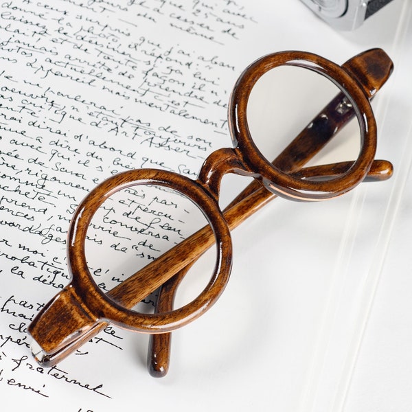 Wooden Reading Glasses with Copper Inlay - Handmade Eyewear