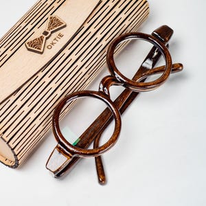 Wooden Reading Glasses with Copper Inlay - Handmade Eyewear