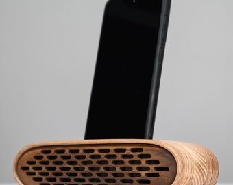 Wooden Phone Speaker Desk Organizer 50th birthday gift, 5th Anniversary Gift for Husband