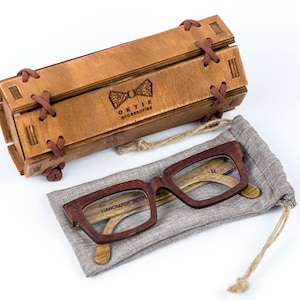 Vintage Wooden Eyeglasses Frames Blue Light Glasses, Prescription Reading Glasses image 2