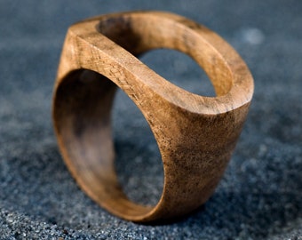 Unisex Wooden Ring Walnut Wood Ring Couple Wooden Rings 5th Anniversary Gift