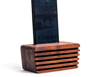 Acoustic iPhone Speaker Wood Phone Speaker iPhone Amplifier Wooden Phone Speaker Passive Amplifier Personalized Christmas Gift