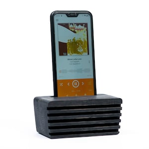 Phone Stand Wooden Speaker, Cute iPhone Stand Desk Organizatio, Custom Engraved Corporate Gifts Birthday image 1