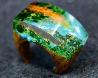 Resin Ring Personalized Jewelry - Memorial Gift Boho Jewelry - Nature Jewelry