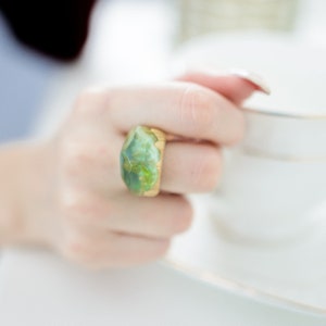 Wooden Resin Ring, Unique Custom Ring Personalized Anniversary Gifts image 8