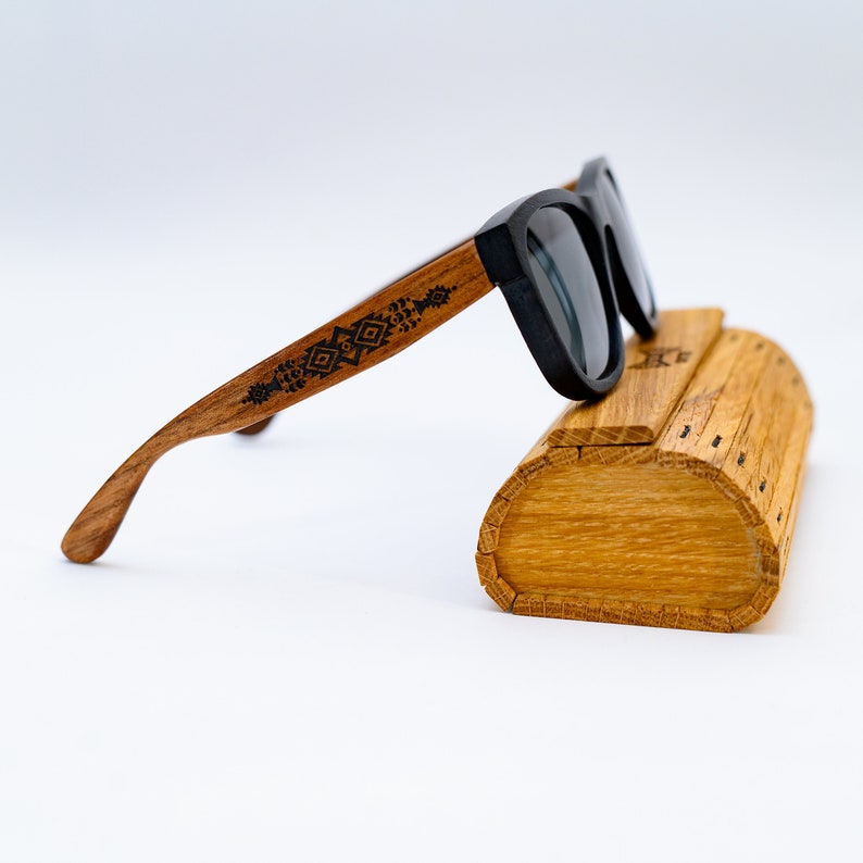 Custom Wooden Sunglasses Frame, Wood Eyeglasses, Personalized Black Sunglasses image 3