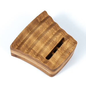 Wood Phone Stand Charging Station Anniversary gift for husband image 4