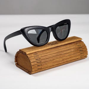 Black Wooden Sunglasses - Cat Eye Wood Glasses Frame - Prescription Glasses for Women