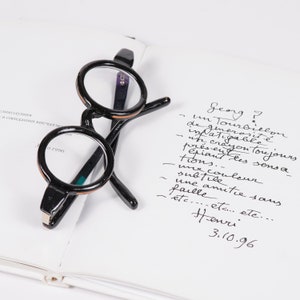 Round Shape Wooden Glasses Frame, Prescription Glasses, Reading Glasses, Computer Glasses, Black Glasses Frame image 3
