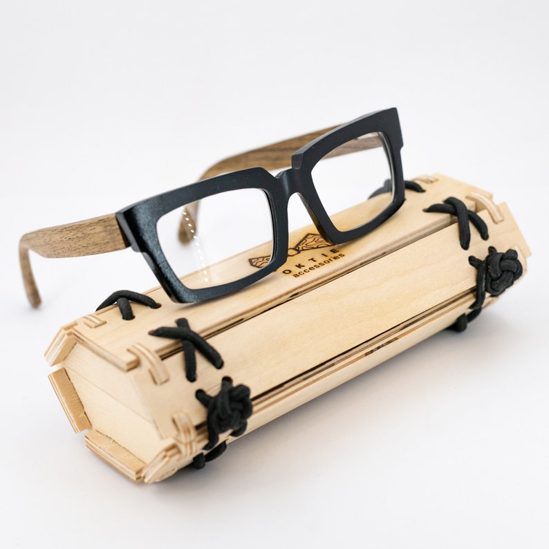 Black Wooden Glasses Frame Prescription Glasses Wood Wood Etsy