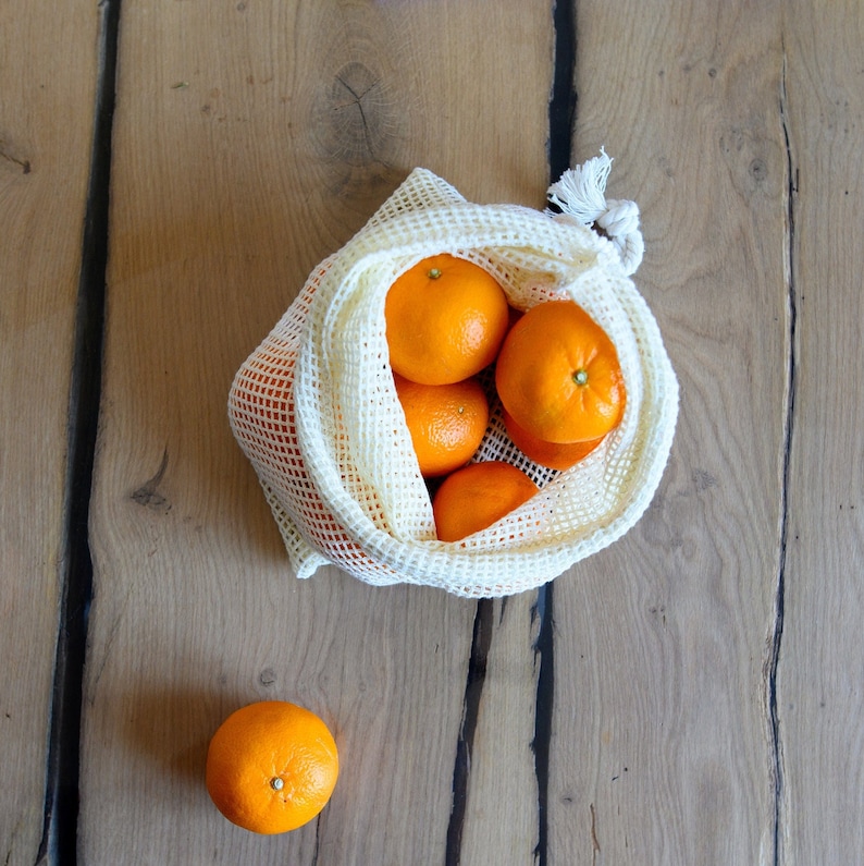 Ensemble de sacs écologiques Sac à provisions biologique réutilisable Acheteur zéro déchet Cadeau respectueux de l'environnement pour un mode de vie durable image 3