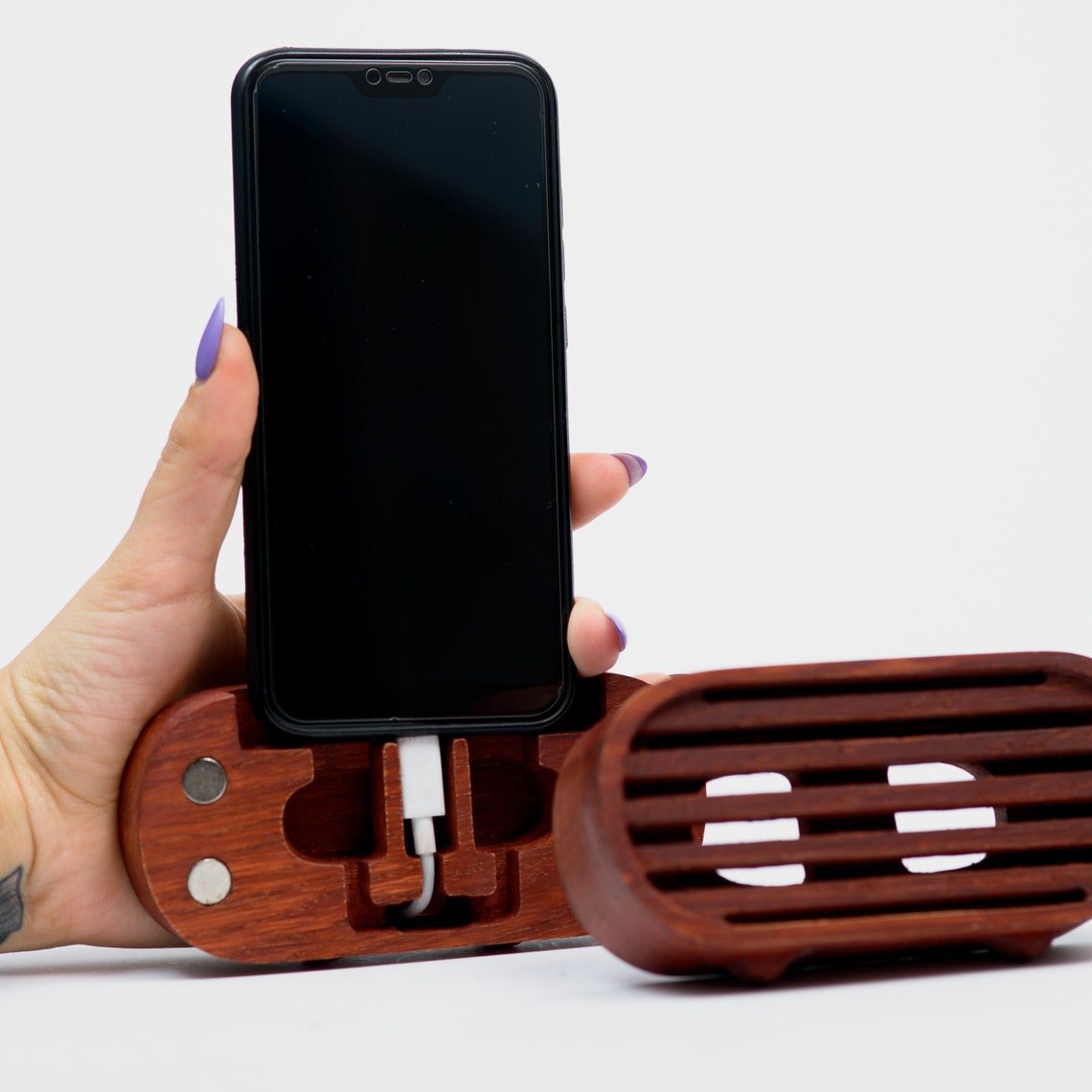 Wooden Phone Speaker Passive Phone Amplifier iPhone Acoustic Etsy