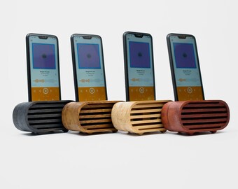 Wooden Phone Speaker, Passive Phone Amplifier, iPhone Acoustic Speaker, Wood Phone Stand, Personalized Christmas Gift