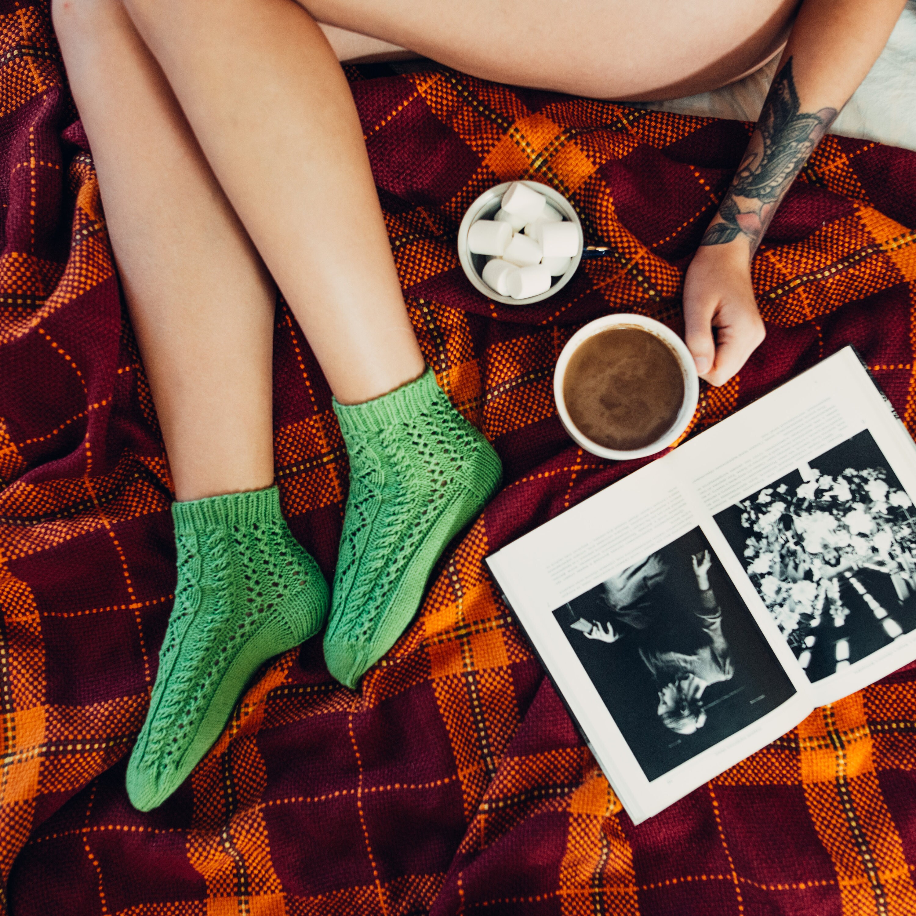 Hand Knit Wool Socks Gift for Wife Short Socks for Women Green Etsy