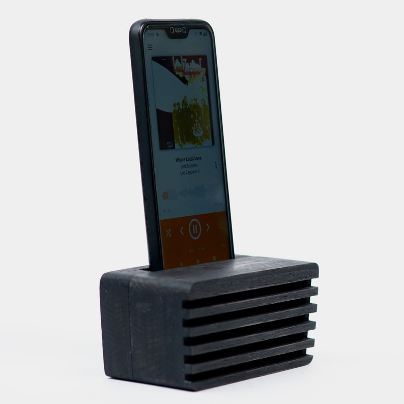 Phone Stand Wooden Speaker, Cute iPhone Stand Desk Organizatio, Custom Engraved Corporate Gifts Birthday image 2