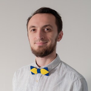 Blue and Yellow Wooden Bow Tie in Ukraine Colors with Personalized Wood Gift Box image 6