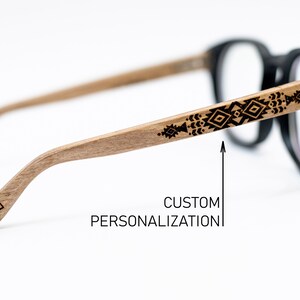 Wooden Sunglasses, Personalized Prescription Wood Eyewear, Blue Light Blocking Computer Glasses, Eyeglasses Frame Handmade in Ukraine zdjęcie 7