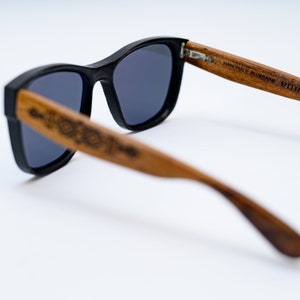 Custom Wooden Sunglasses Frame, Wood Eyeglasses, Personalized Black Sunglasses image 5