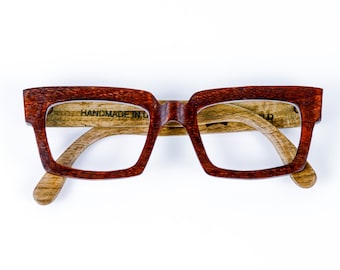 Prescription Eyeglasses Square Wood Glasses Retro Readers For Men