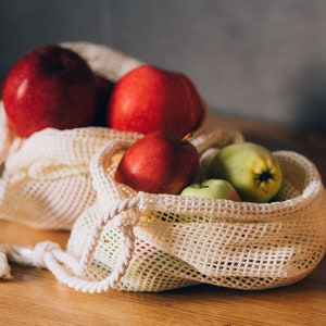 Ensemble de sacs écologiques Sac à provisions biologique réutilisable Acheteur zéro déchet Cadeau respectueux de l'environnement pour un mode de vie durable image 1