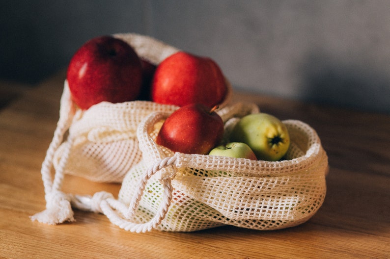 Ensemble de sacs écologiques Sac à provisions biologique réutilisable Acheteur zéro déchet Cadeau respectueux de l'environnement pour un mode de vie durable image 1